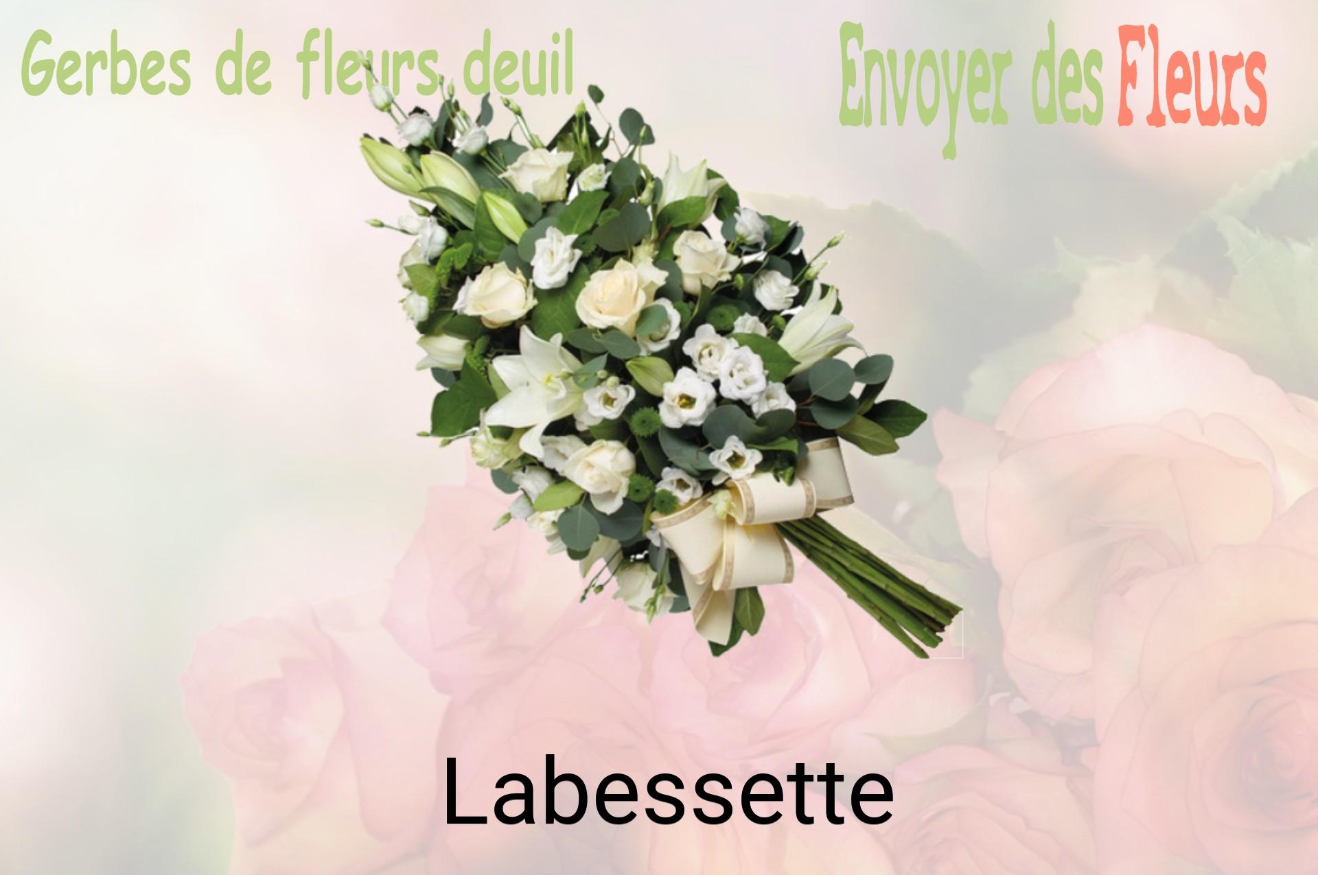Gerbe de fleurs de deuil livrée à Labessette